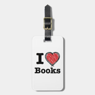 Etiqueta Para Maletas ¡I libros del corazón! ¡Amo los libros!