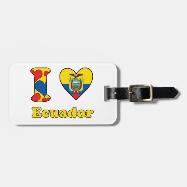 Etiqueta Para Maletas I love Ecuador (Frente Horizontal)