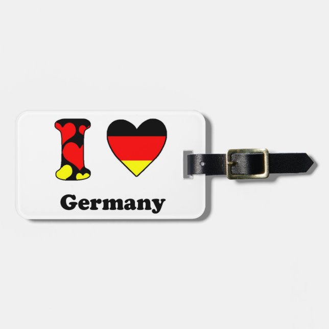 Etiqueta Para Maletas I love Germany (Frente Horizontal)