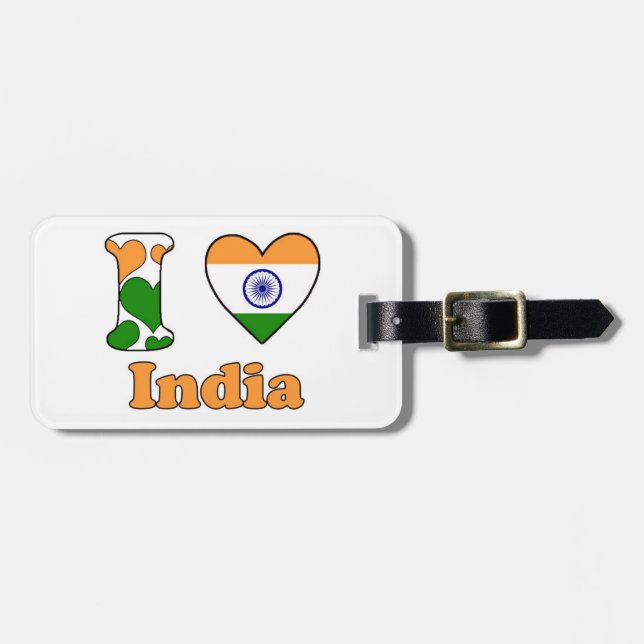 Etiqueta Para Maletas I love India (Frente Horizontal)
