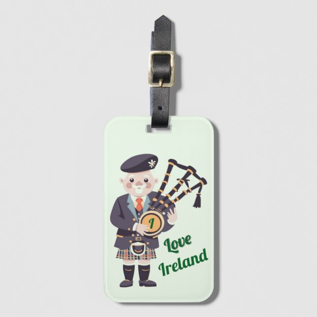 Etiqueta Para Maletas "I Love Ireland"Etiqueta de equipaje acrílico (Anverso vertical)