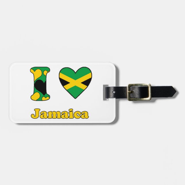 Etiqueta Para Maletas I love Jamaica (Frente Horizontal)