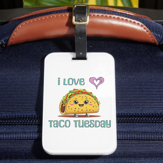 Etiqueta Para Maletas I Love Taco Tuesday (Anverso In situ 2)