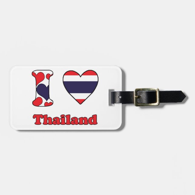 Etiqueta Para Maletas I love Thailand (Frente Horizontal)