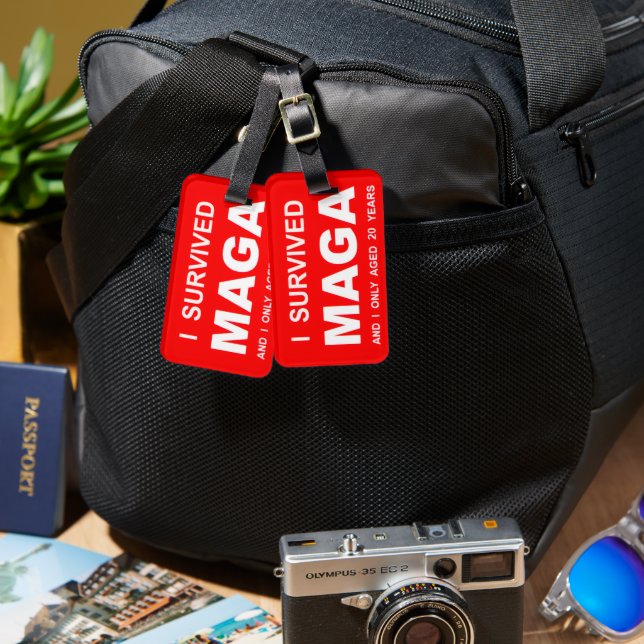 Etiqueta Para Maletas I Survived MAGA (Anverso & Reverso)