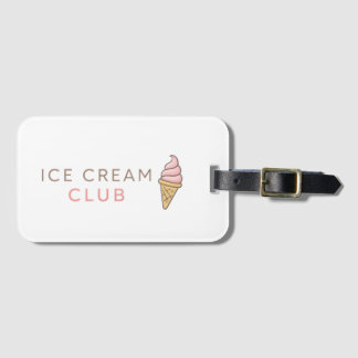 Etiqueta Para Maletas Ice Cream Club Cute Pastel Typography