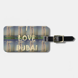 Etiqueta Para Maletas Icónica Dubai: "Amo Dubai" Diseño gráfico vectoria