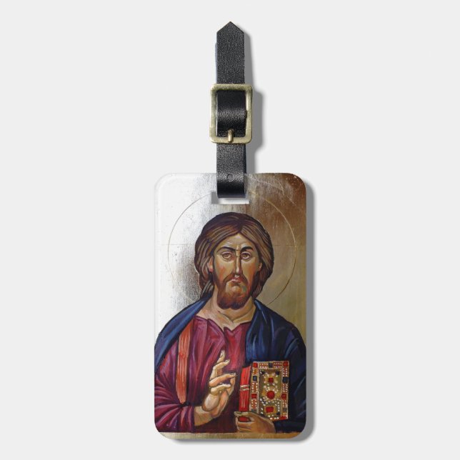 Etiqueta Para Maletas Icono bizantino de Cristo Pantocrator (Frente Vertical)