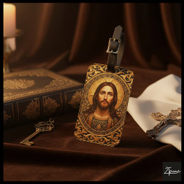 Etiqueta Para Maletas Icono Sagrado Dorado - Jesús