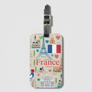 Etiqueta Para Maletas Iconos lindos de Francia