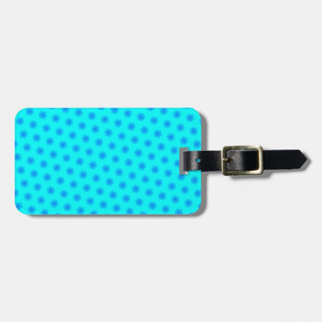 Etiqueta Para Maletas Icy Aqua y Blue Snflake Pattern (Frente Horizontal)