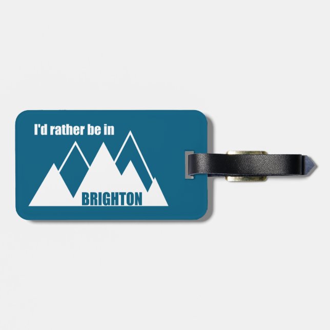 Etiqueta Para Maletas I'd Rather Be In Brighton Utah Mountain (Atrás Horizontal)