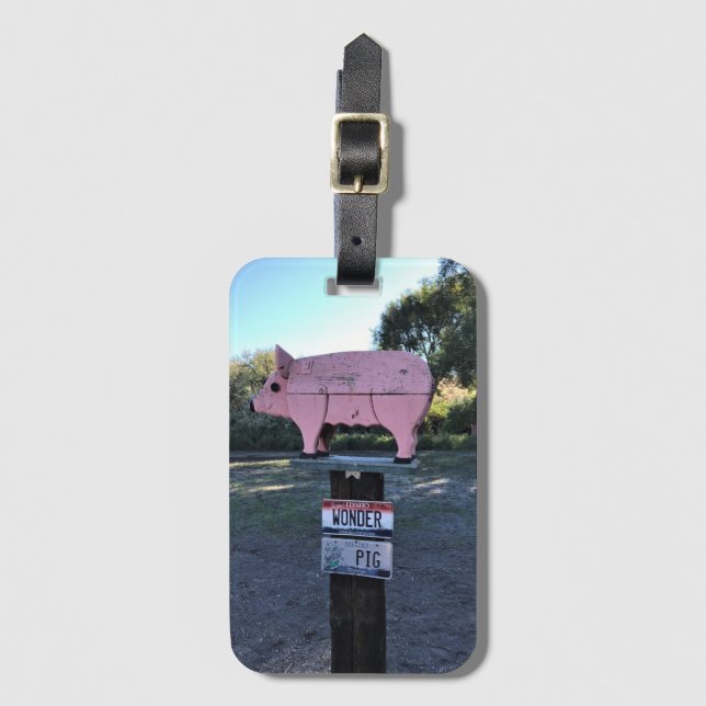 Etiqueta Para Maletas Idaho Wonder Pig, Gracioso (Anverso vertical)