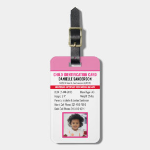 Etiqueta Para Maletas Identificación Alergia de Emergencia Foto ID del n