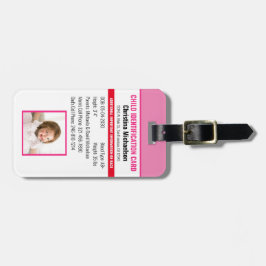 Etiqueta Para Maletas Identificación del niño Foto de emergencia alérgic