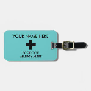 Etiqueta Para Maletas Identificación y I.C.E. Tag de la alergia