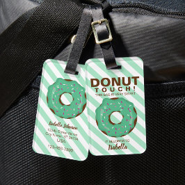Etiqueta Para Maletas Identificador de equipaje de donut verde