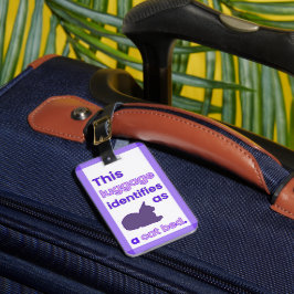 Etiqueta Para Maletas IDs como cama de gato Morado Un humor de gato