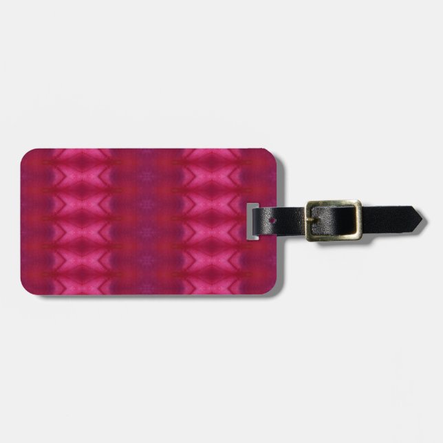 Etiqueta Para Maletas Ikat de flor magenta (Frente Horizontal)