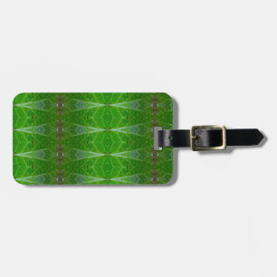 Etiqueta Para Maletas Ikat Pouf de hoja verde y bronce