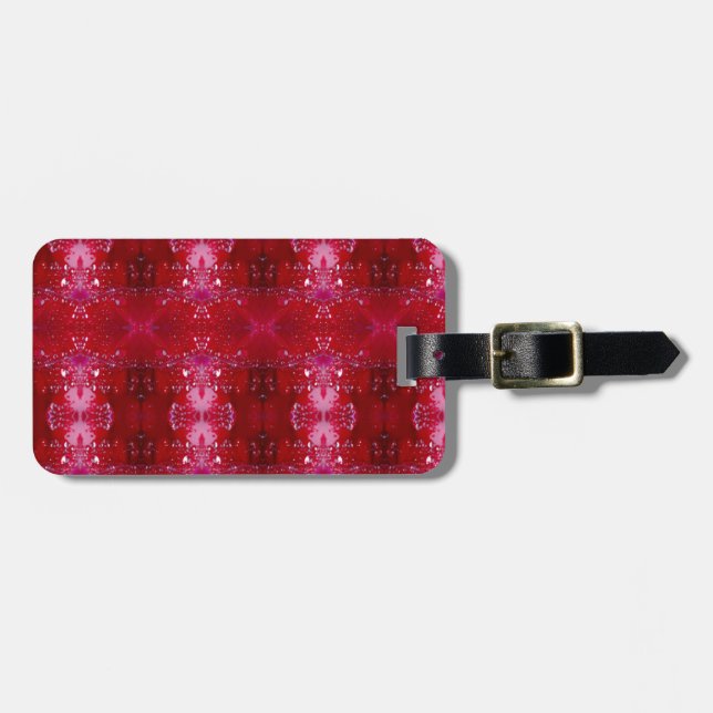 Etiqueta Para Maletas Ikat Red Snapdragon (Frente Horizontal)