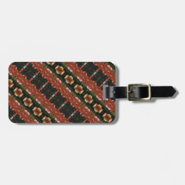 Etiqueta Para Maletas Ikat verde y ámbar 6