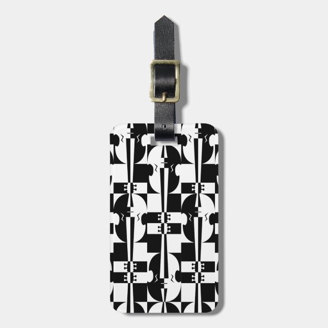 Etiqueta Para Maletas Ilusión óptica del violín (Frente Vertical)