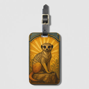 Etiqueta Para Maletas Ilustracion Art Deco Meerkat