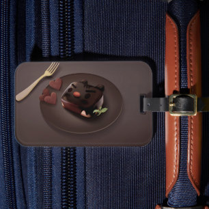 Etiqueta Para Maletas Ilustracion Brownie de chocolate