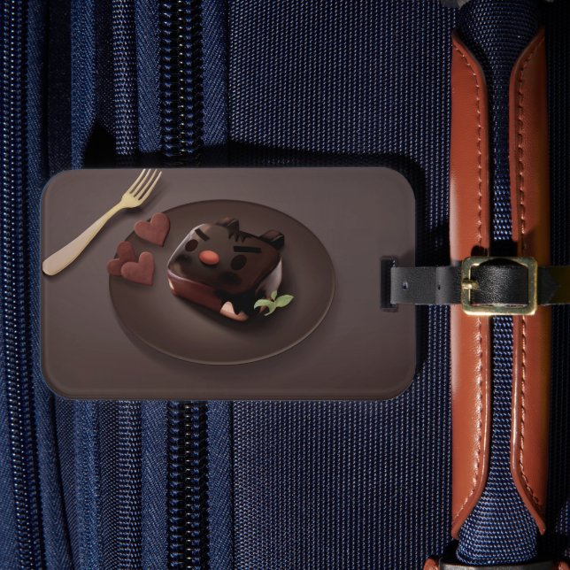 Etiqueta Para Maletas Ilustracion Brownie de chocolate (Anverso In Situ 4)