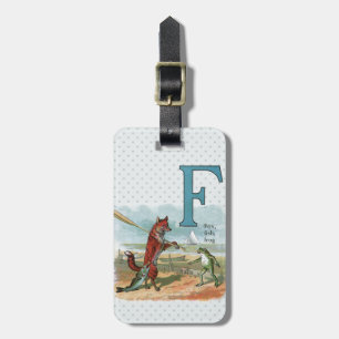 Etiqueta Para Maletas Ilustración caprichosa de playa con zorro y rana v