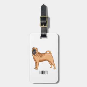Etiqueta Para Maletas Ilustracion chino de personalizado de perro Shar-P