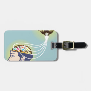 Etiqueta Para Maletas Ilustracion conectado segundo cerebro
