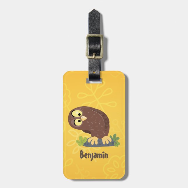 Etiqueta Para Maletas Ilustracion curioso y gracioso de personalizado de (Frente Vertical)