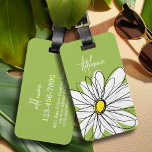 Etiqueta Para Maletas Ilustracion Daisy Floral de moda - cal y amarillo<br><div class="desc">Una obra de arte zen y caprichosa,  hipster. Puede añadir un nombre,  un monograma u otro texto personalizado. Si necesita mover el dibujo,  haga clic en el botón personalizar para realizar cambios.</div>
