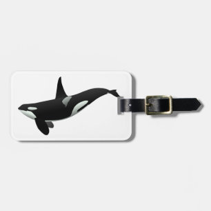Etiqueta Para Maletas ilustracion de ballena orca - Elegir color de fond