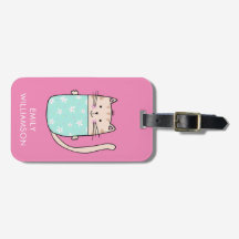 Ilustración de gato lindo con nombre personalizado