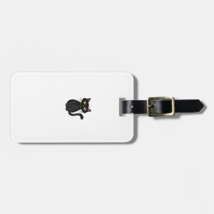 Etiqueta Para Maletas Ilustración de gato negro, camiseta clásica de gat
