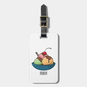 Etiqueta Para Maletas Ilustracion de helado personalizado