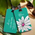 Etiqueta Para Maletas Ilustracion de margarita floral de moda - rosa y v<br><div class="desc">Una obra de arte zen y caprichosa,  hipster. Puede añadir un nombre,  un monograma u otro texto personalizado. Si necesita mover el dibujo,  haga clic en el botón personalizar para realizar cambios.</div>