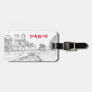 Etiqueta Para Maletas Ilustracion de Notre Dame de París