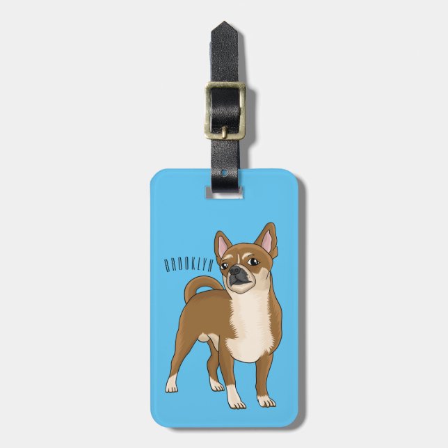 Etiqueta Para Maletas Ilustracion de personalizado chihuahua (Frente Vertical)