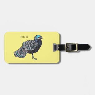 Etiqueta Para Maletas Ilustracion de personalizado de aves de pavo real