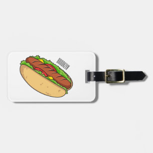Etiqueta Para Maletas Ilustracion de personalizado de hot dog