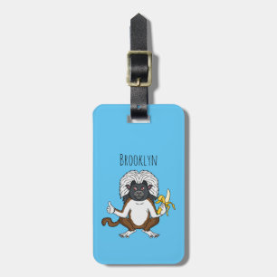 Etiqueta Para Maletas Ilustracion de personalizado de mono Tamarin Top d