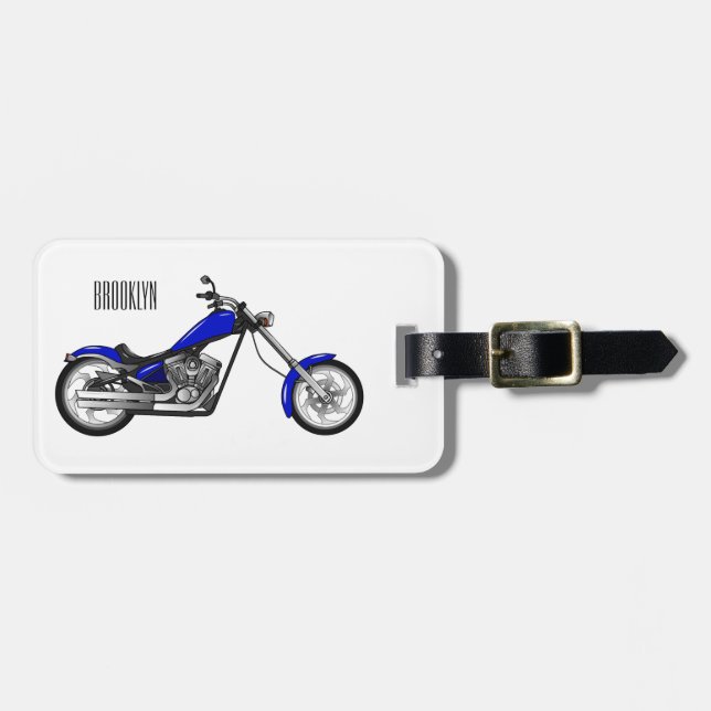 Etiqueta Para Maletas Ilustracion de personalizado de motocicleta de hel (Frente Horizontal)