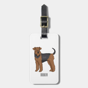 Etiqueta Para Maletas Ilustracion de personalizado de perro Airedale ter