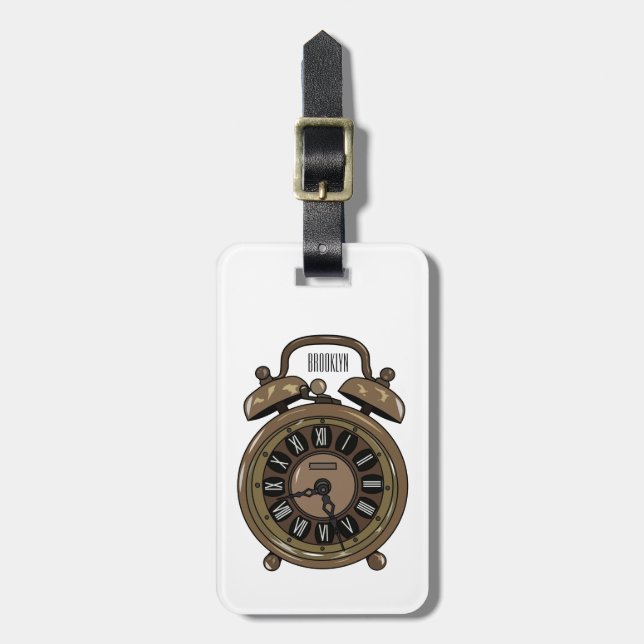 Etiqueta Para Maletas Ilustracion de personalizado de reloj de alarma (Frente Vertical)