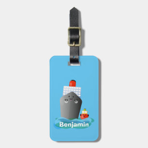 Etiqueta Para Maletas Ilustracion de personalizado de remolcador de barc