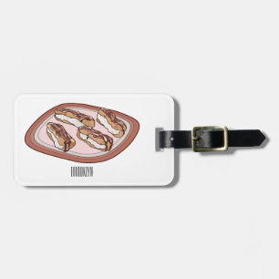 Etiqueta Para Maletas Ilustracion de personalizado eclair de chocolate